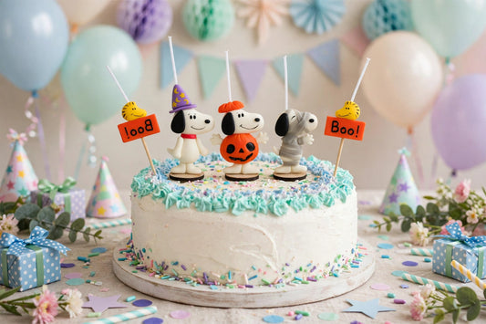 Snoopy Halloween velas para pastel de cumpleaños 5pz, fiestas temática, toppers cake 5pz