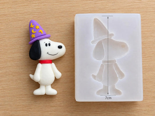 Snoopy con disfraz de Calabaza, Mago o Momia temática Halloween molde de silicona 1pz , manualidades