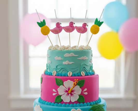 Velas de cumpleaños flamingos y piñas 5pz toppers cake decoracion tematica para pastel