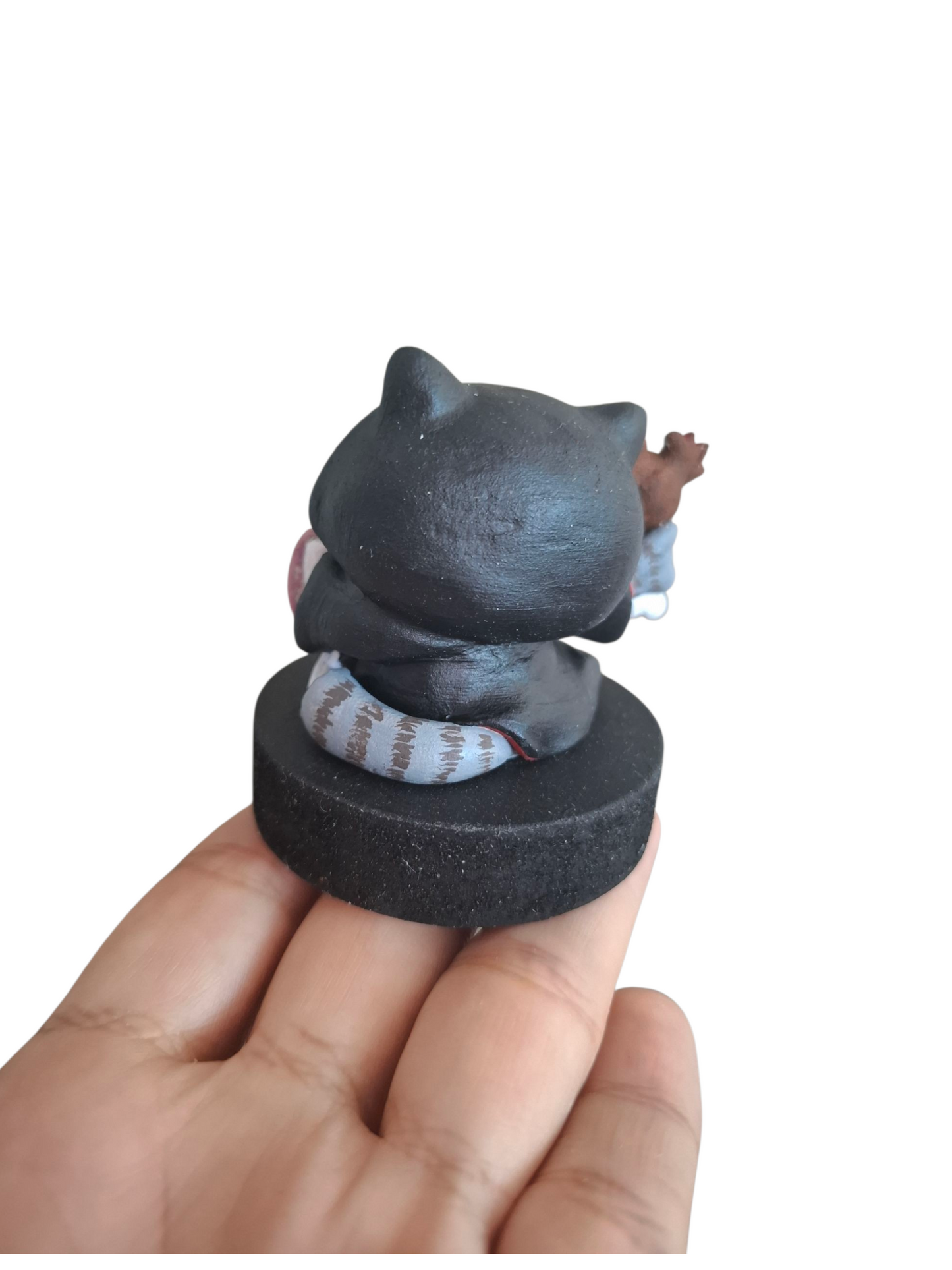 Figura decorativa gato catrina, día de muertos, gato con bastón rata, divertido diseño 1pz