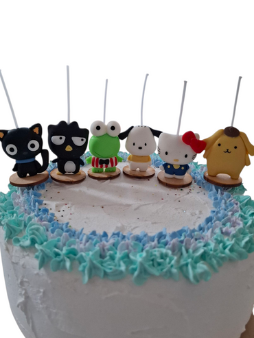 Velas de cumpleaños Hello Kitty, badtemaru, keroppi, chococat 6pz toppers cake decoracion de pastel
