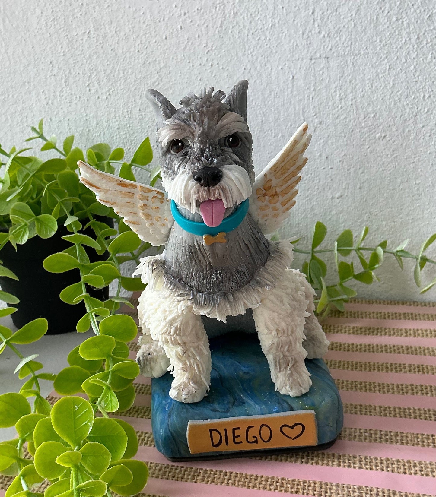 Retrato de tu mascota, recuerdo de tu perro, Retrato conmemorativo de mascota – Hecho a mano 15cm , 1pz