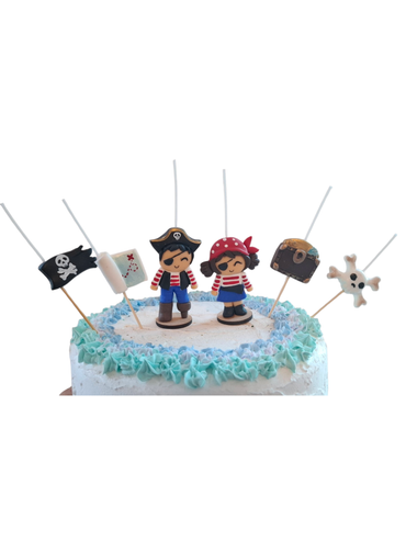 Velas cumpleaños Piratas , diseño divertido buscando el tesoro, fiesta temática, toppers cake decoración pastel,6pz