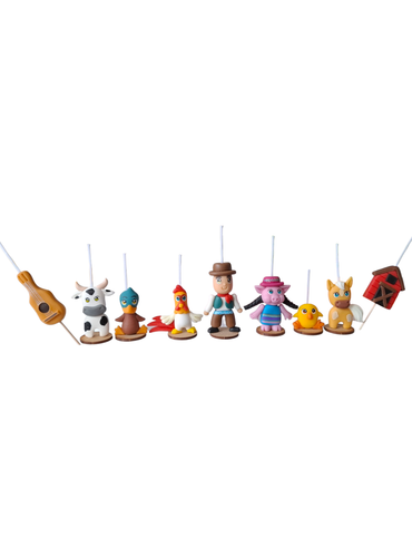 Velas de cumpleaños La granja de Zenón y sus amigos, animalitos de granja 9pz, fiesta temática, toppers cake