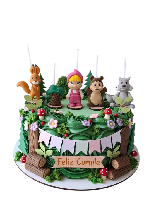 Masha y el Oso velas para pastel 5pz, fiesta temática , decoración de cumpleaños, toppers cake