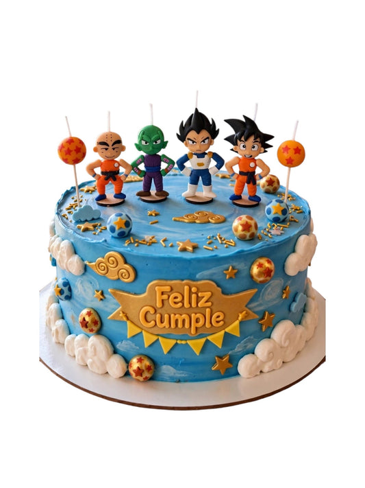 Dragon Ball Z, Goku, Picoro, Crilin y Vegeta velas para pastel 6pz, fiesta temática , decoración de cumpleaños, toppers cake