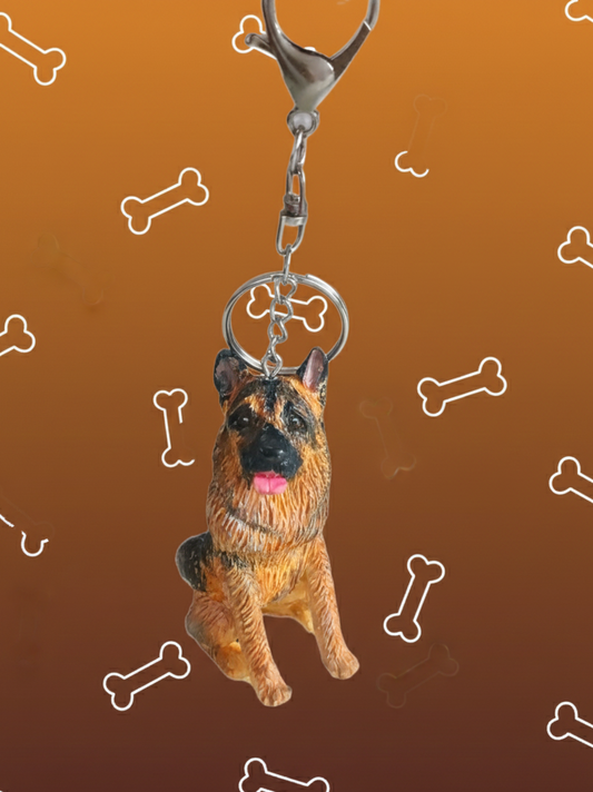 Llavero 3D de perrito Pastor alemán, llavero y colgante, diseño perro 1pz