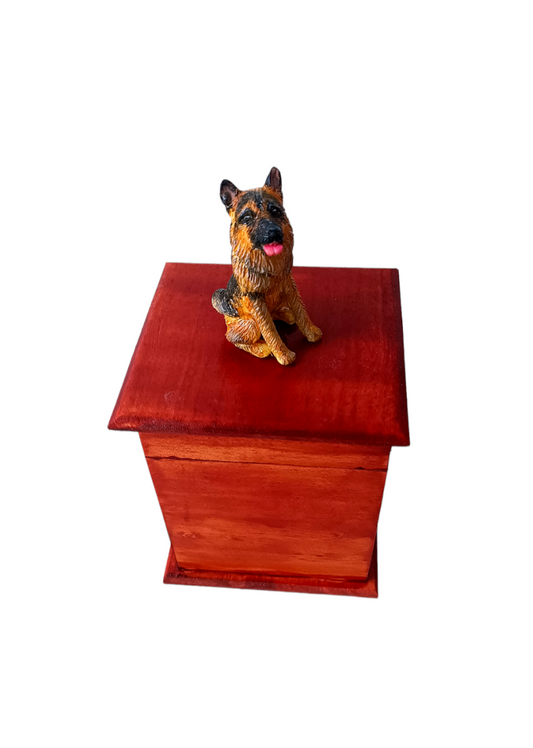 Urna Perro Pastor Alemán , Urna Para Ceniza De Mascotas Con Figura 3D 1pz