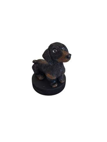 Figura perro salchicha , decoración escritorio, 1pz, mascotas decorativas