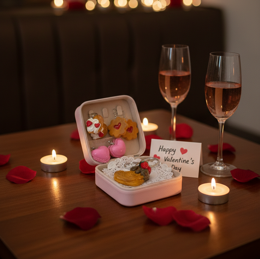 Joyero que celebra el Amor y la Amistad , ideal para regala este San Valentín, contiene varios accesorios llavero, aretes y más