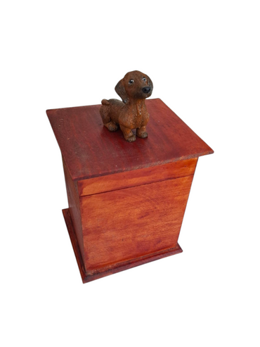 Urna perro Salchicha , urna para ceniza de mascotas con figura 3D 1pz
