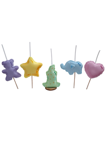 Velas de cumpleaños figuras globos de helio de colores 5pz toppers cake decoracion de pastel