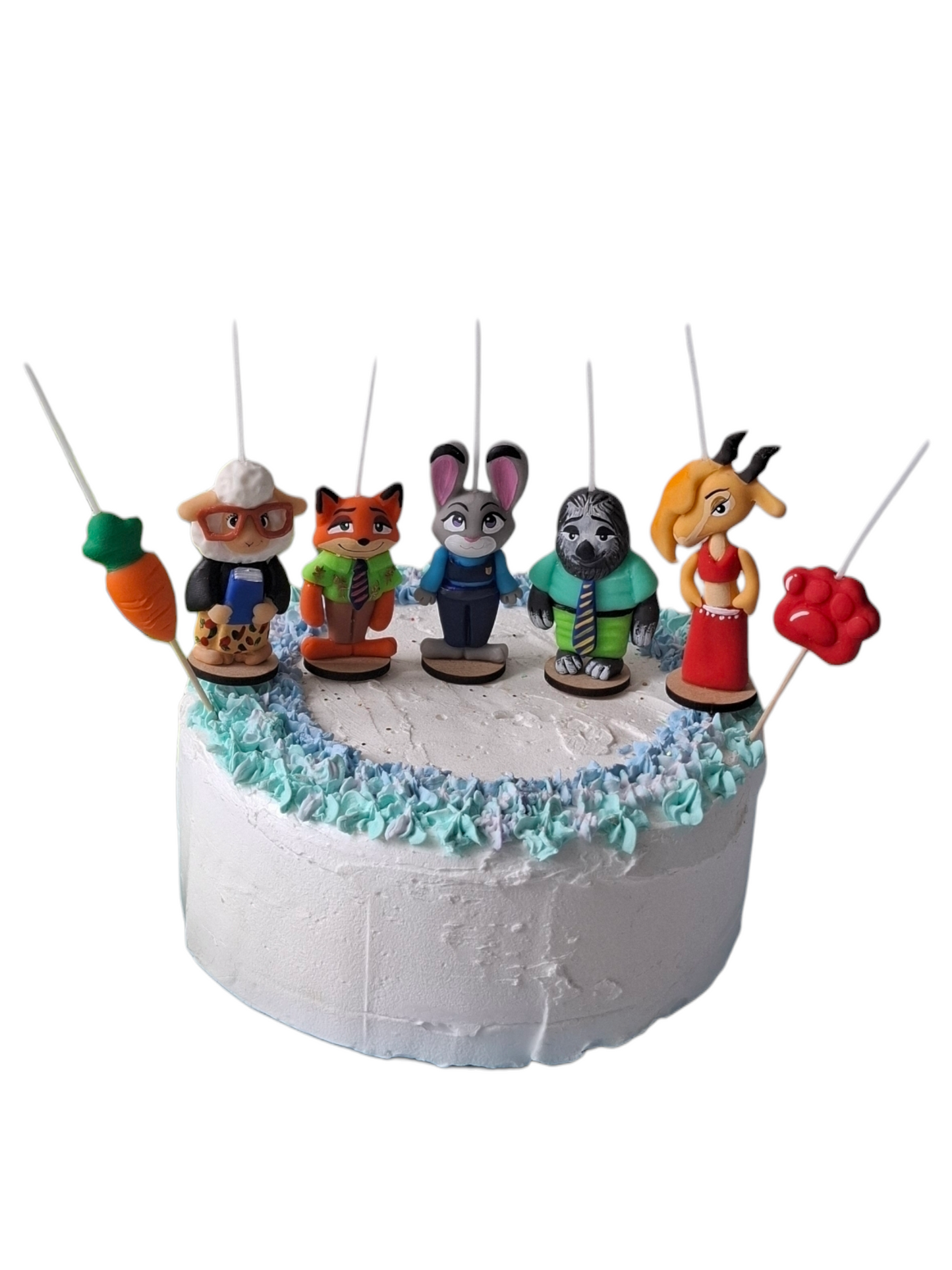 Velas de cumpleaños Zootopia, Nick y Judy amigos, toppers cake , 7pz, fiesta infantil
