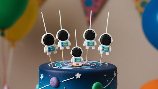 Velas de cumpleaños Astronautas espaciales 5pz toppers cake decoracion de pastel