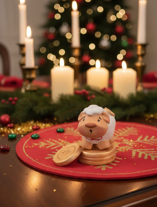 Figura decorativa Borreguito de la abundancia, decoración navideña