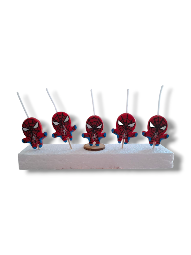 5pz Velas de cumpleaños Spiderman toppers cake decoracion tematica para pastel