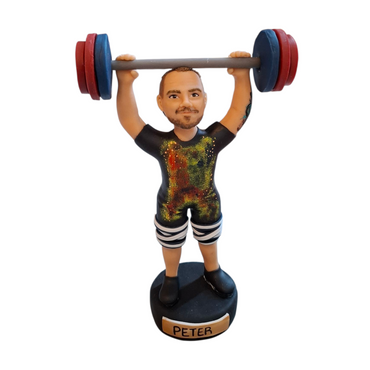 Figura retrato realista caricatura 17cm, personalizadas desde una foto