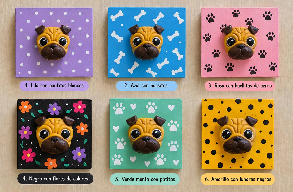Cuadro Retrato 3D de tu Mascota para Pared - Gatos y Perros- 10x10cm - Pug, Pastor Alemán, Salchicha, Bulldog, Gato y más Razas