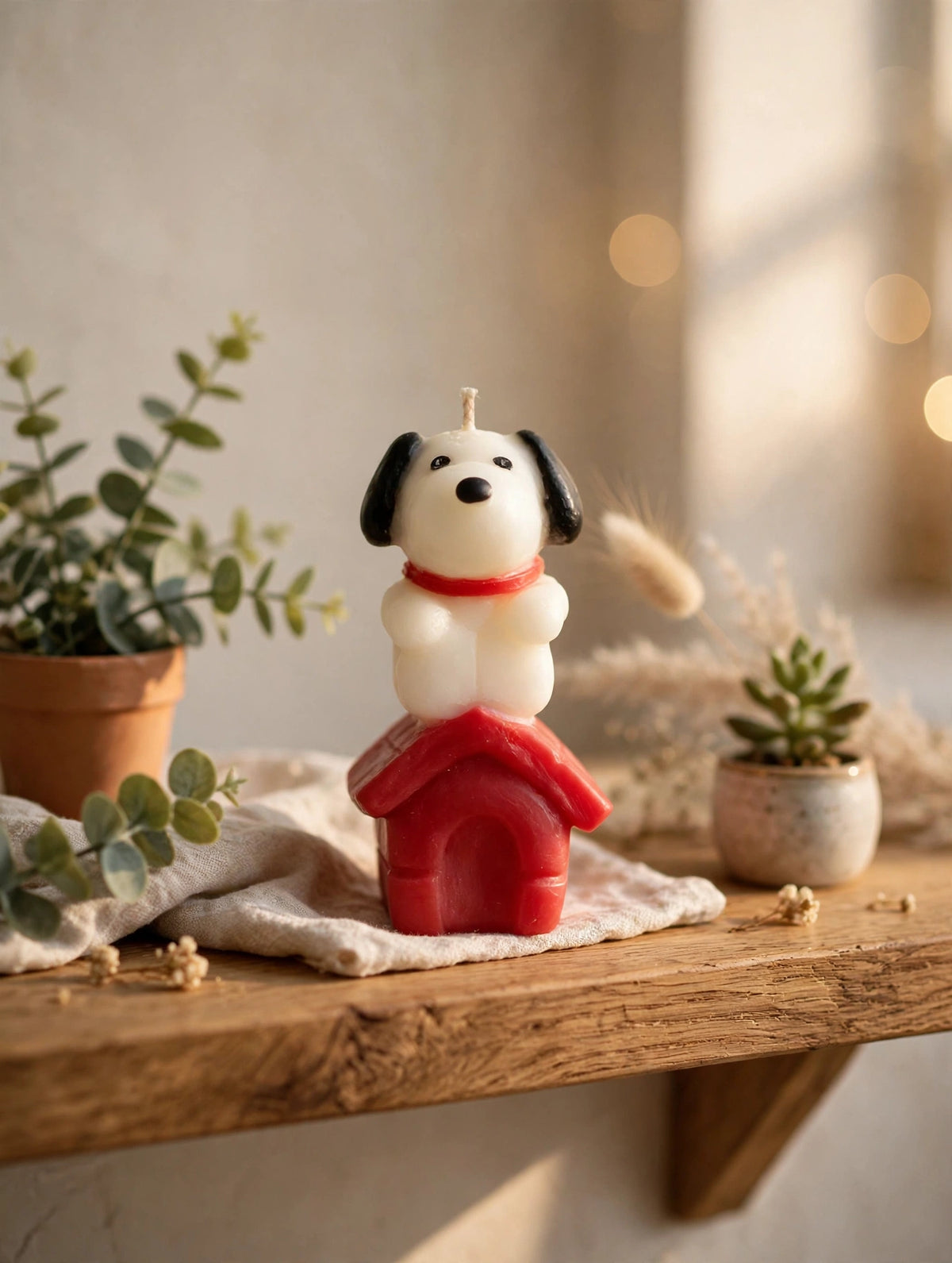 Snoopy y casita roja molde de silicona para manualidades y velas de cera 1 pieza