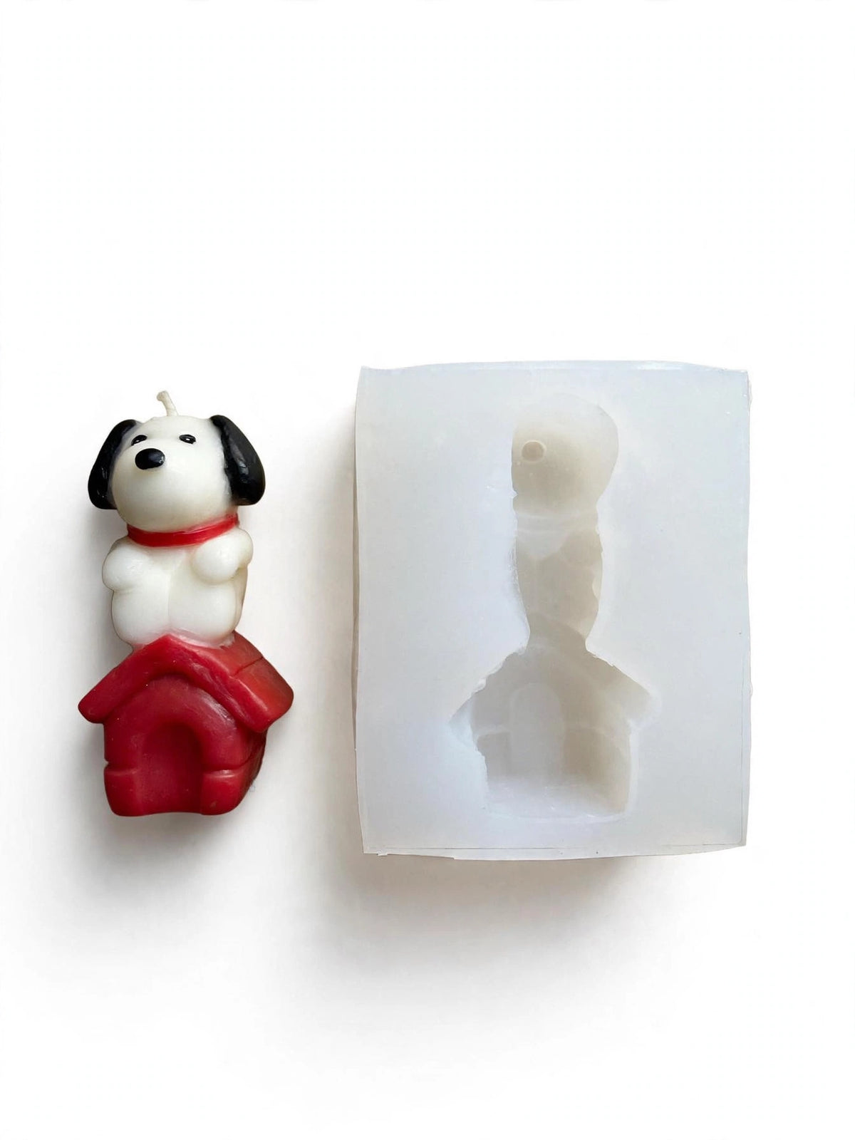 Snoopy y casita roja molde de silicona para manualidades y velas de cera 1 pieza