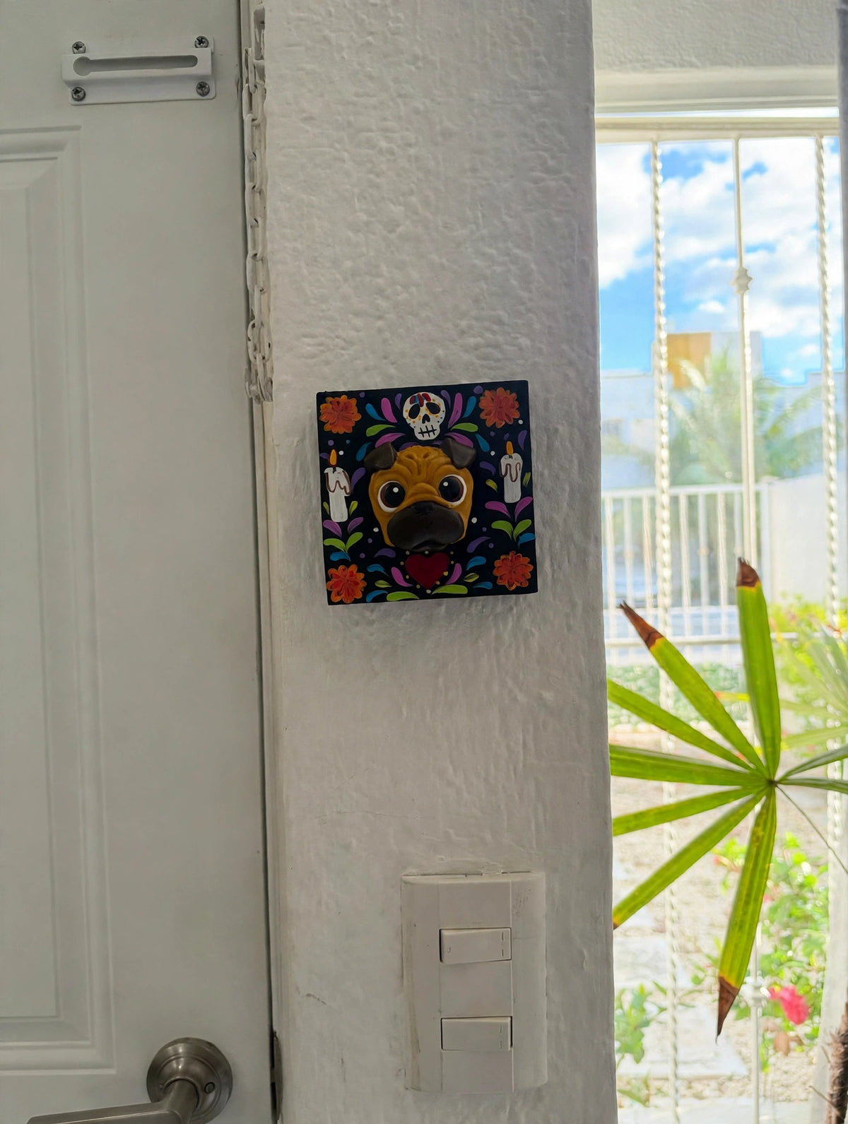 Cuadro Retrato 3D de tu Mascota para Pared - Gatos y Perros- 10x10cm - Pug, Pastor Alemán, Salchicha, Bulldog, Gato y más Razas