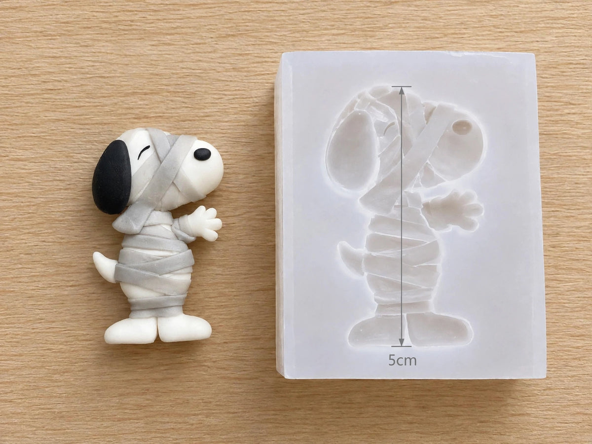 Snoopy con disfraz de Calabaza, Mago o Momia temática Halloween molde de silicona 1pz , manualidades