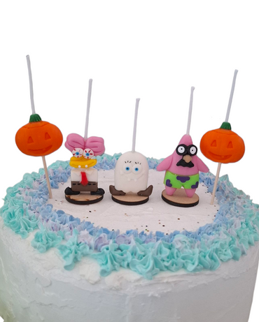 Velas de cumpleaños Bob esponja Halloween 5pz toppers cake decoracion tematica para pastel