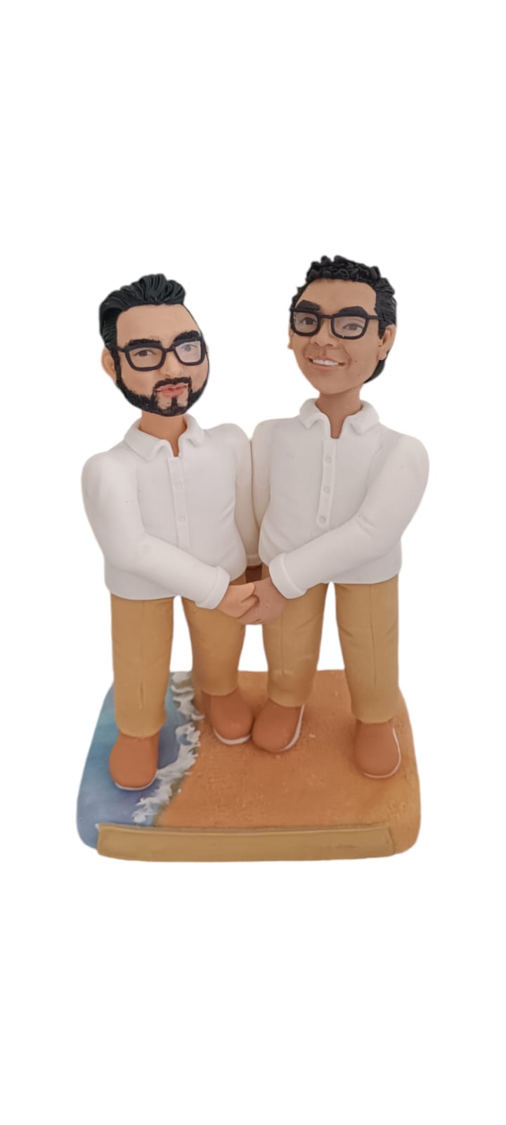 Figura pareja retrato caricatura estilo boda, centro de pastel para matrimonio personalizado