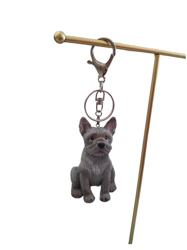 Llavero 3D de perrito bulldog francés, llavero y colgante, diseño perro 1pz