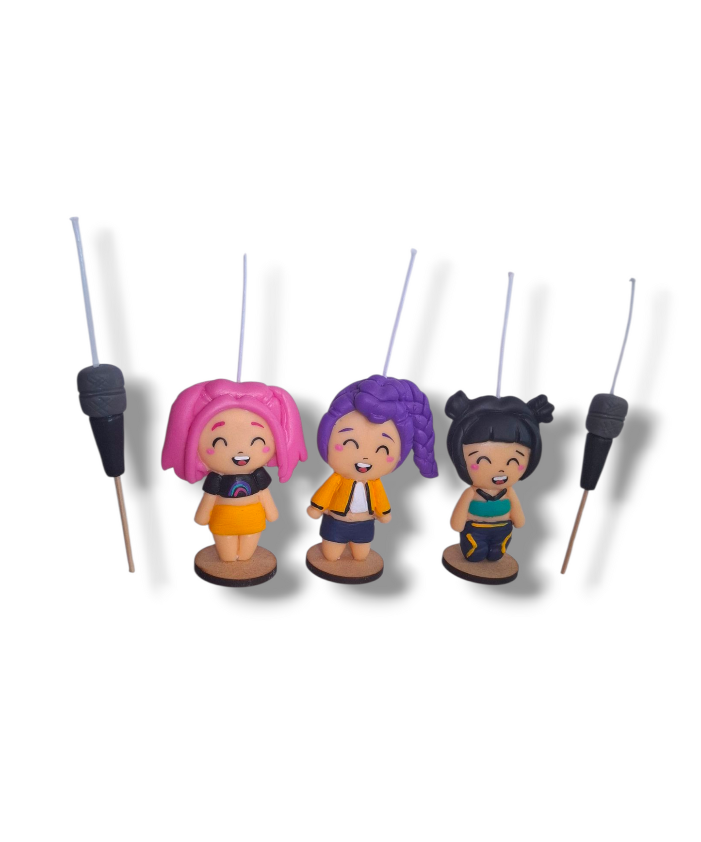 Velas de cumpleaños Demon Hunters Kpop 5pz toppers cake decoracion de pastel, rumí,mira y Zoéy