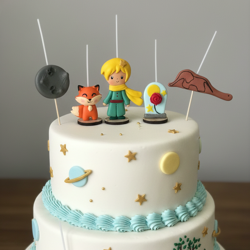 Vela cumpleaños El Principito, 5pz  toppers cake , decoración fiesta temática
