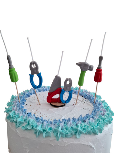 Velas de cumpleaños herramientas construcción, destornillador, pinzas 5pz toppers cake decoracion tematica para pastel