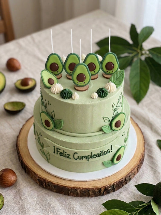 5pz Velas de cumpleaños aguacates kawai toppers cake decoracion tematica para pastel