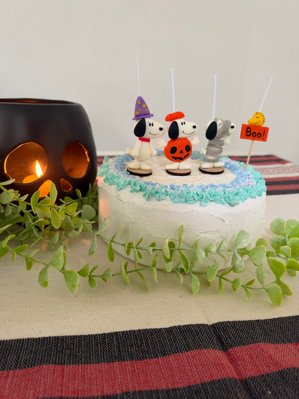 Snoopy Halloween velas para pastel de cumpleaños 5pz, fiestas temática, toppers cake 5pz