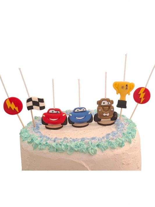 Velas para pastel Cars , Rayo McQueen 7pz , decoración para fiesta temática, toppers cake , cumpleaños