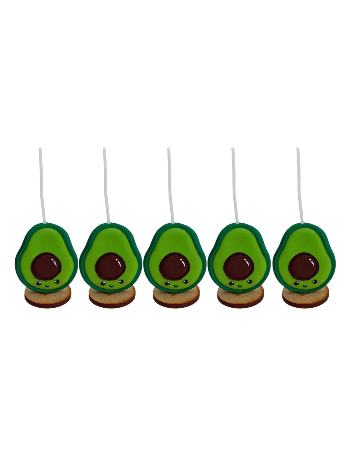 5pz Velas de cumpleaños aguacates kawai toppers cake decoracion tematica para pastel