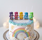 Velas de cumpleaños Ositos cariñositos, Care Bears coloridos, 5pz, toppers cake decoración fiesta tema