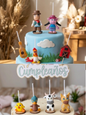 Velas de cumpleaños La granja de Zenón y sus amigos, animalitos de granja 9pz, fiesta temática, toppers cake