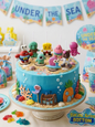Velas de cumpleaños Bob esponja, Patricio, Arenita, Don cangrejo, Calamardo, Gary, Planton y medusa, toppers cake temáticos fondo de bikini 8pz , incluye stickers