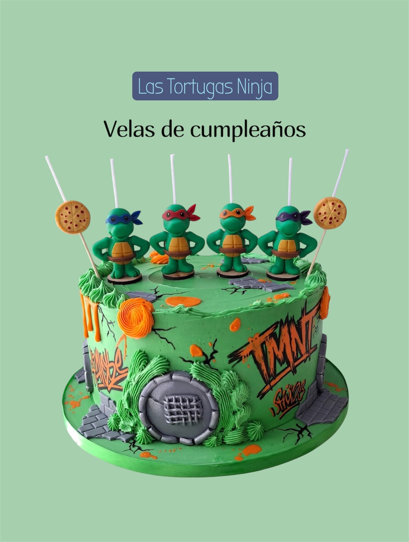 Las tortugas ninja velas para pastel 6pz, fiesta temática , decoración de cumpleaños, toppers cake