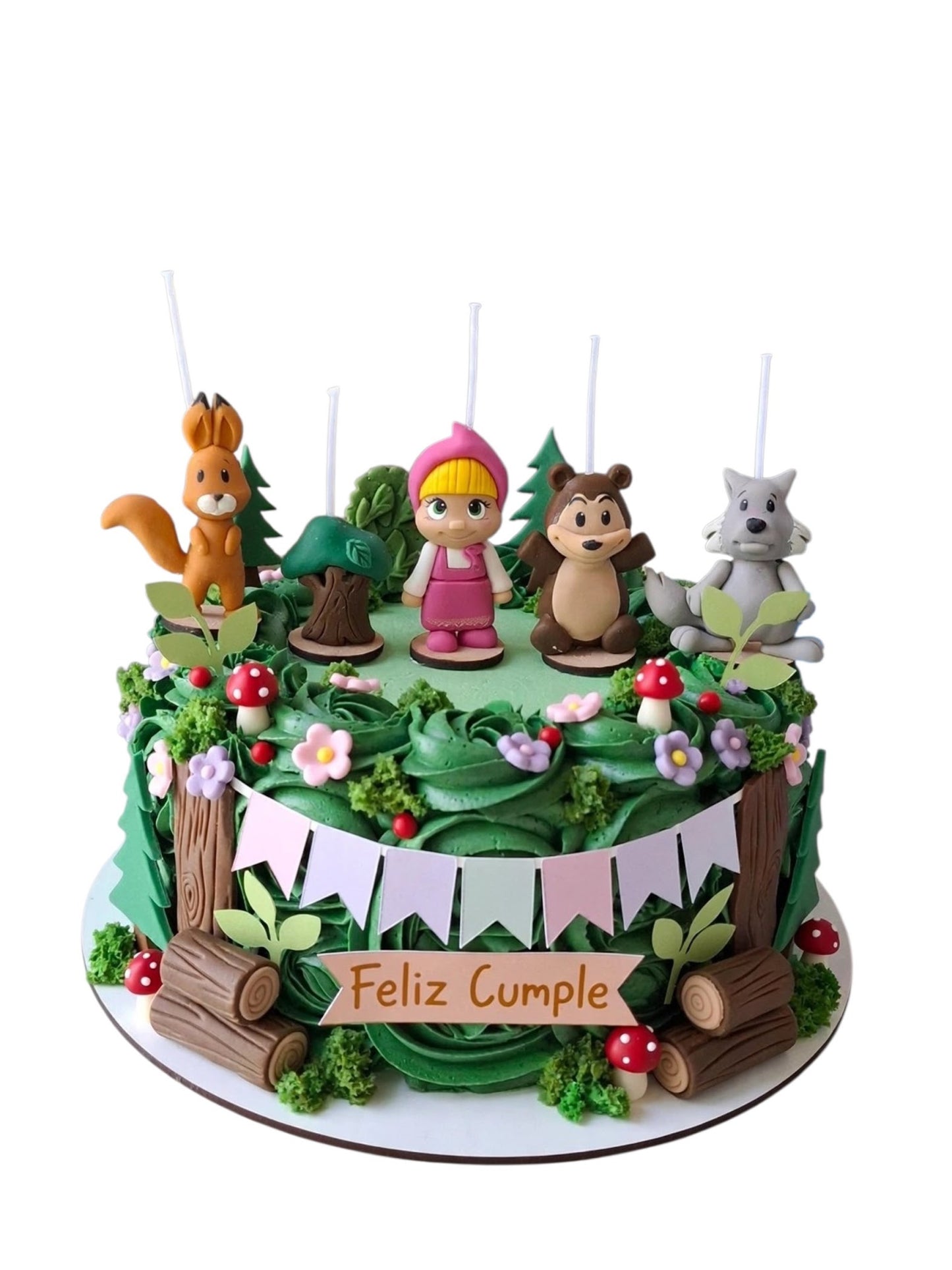 Masha y el Oso velas para pastel 5pz, fiesta temática , decoración de cumpleaños, toppers cake