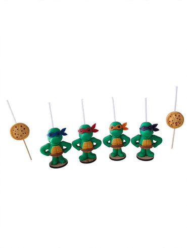 Las tortugas ninja velas para pastel 6pz, fiesta temática , decoración de cumpleaños, toppers cake