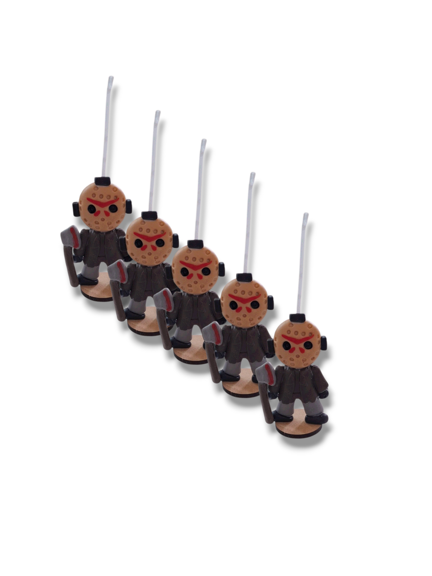 Velas de cumpleaños Halloween terror 5pz toppers cake decoracion tematica para pastel, personaje a elegir (Chuki, Myers, Scream, Freddy o Jason)
