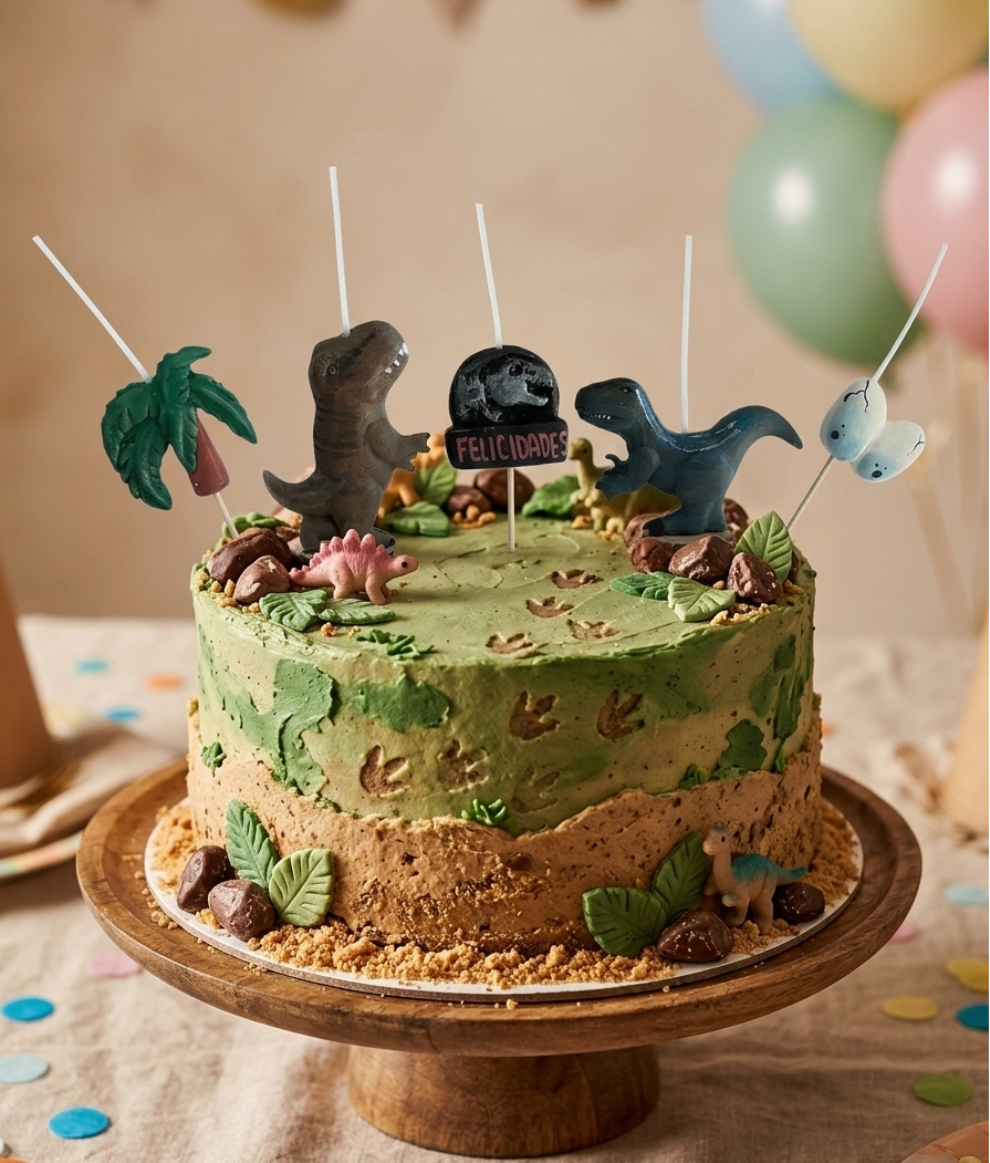 Velas cumpleaños Jurassic Dinosaurios T Rex Velociraptor Blue, toppers cake decoración pastel fiesta 5pz