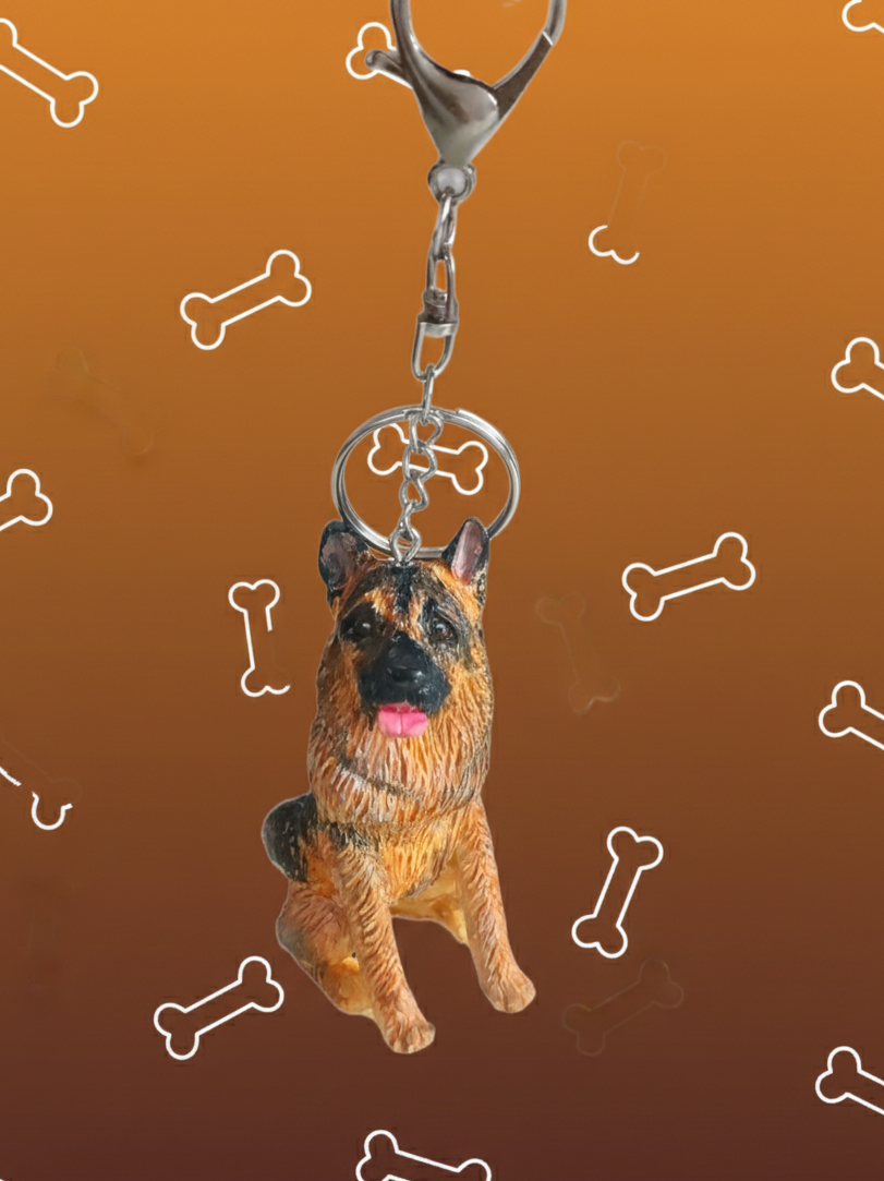 Llavero 3D de perrito Pastor alemán, llavero y colgante, diseño perro 1pz