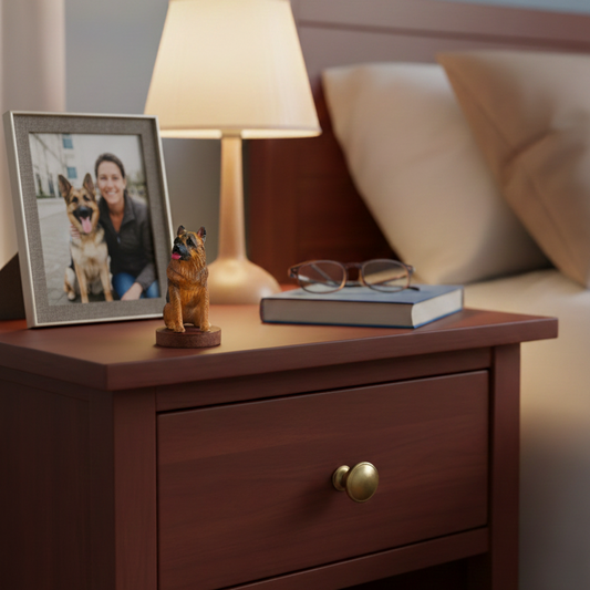 Figura decorativa Pastor Alemán, figura de perrito, 1pz, decoración escritorio