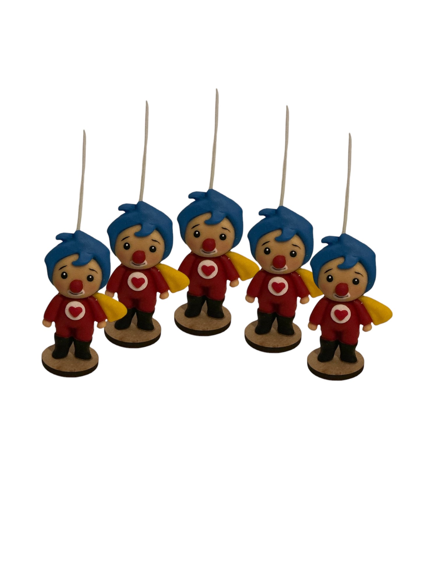Velas cumpleaños Payasito Plim Plim, decoración y fiesta infantil, toppers cake, 5pz