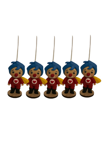 Velas cumpleaños Payasito Plim Plim, decoración y fiesta infantil, toppers cake, 5pz