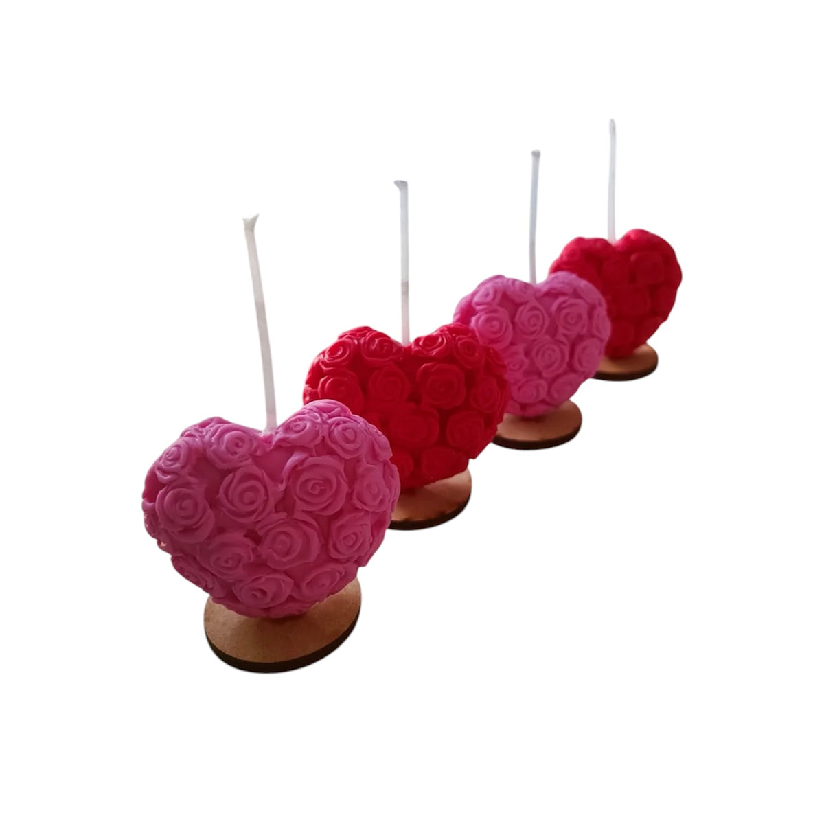 Velas de cumpleaños corazon de rosas 5pz toppers cake decoracion de pastel