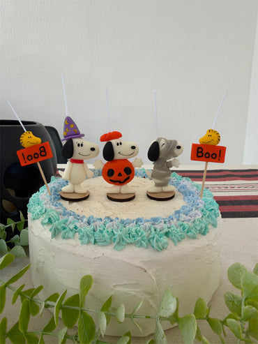 Snoopy Halloween velas para pastel de cumpleaños 5pz, fiestas temática, toppers cake 5pz